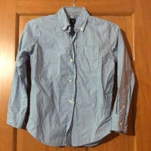 GAP kids blue and white button up